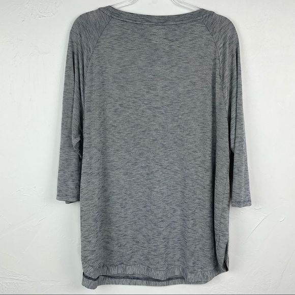 Lane Bryant Blue White Striped V-neck 3/4 Sleeve Top 18/20 NWT - Picture 4 of 5